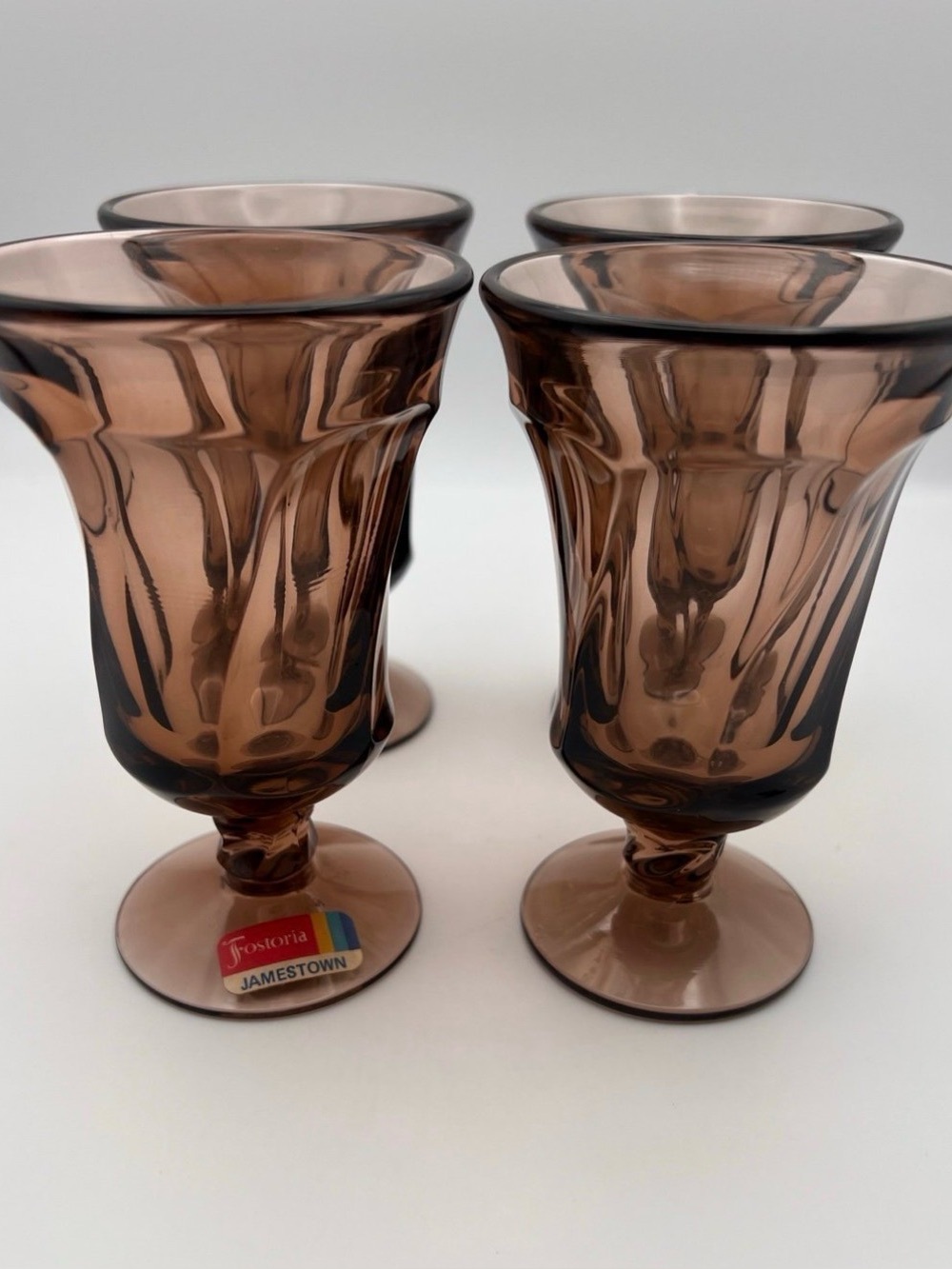 Vintage Fostoria Smokey brown juice glasses set of 4